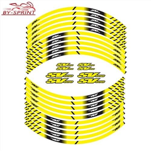Motorcycle Reflective Wheel Decals Sticker Tire Decoration Protection Full Coverage Rim Stickers For Suzuki SV650 sv650 Logo