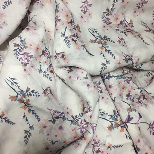 High quality ramie fabric Fcresh Literary and Artistic Style Printing tissu Fashion gown dress trousers shirt and jacket tissus