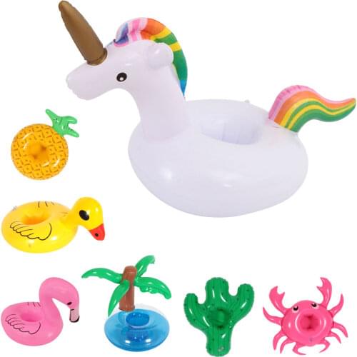 Tropical Flamingo Party Decoration Float Inflatable Drink Cup Holder Garden Pool Hawaii Party Hawaiian Toy Event Party Supplies