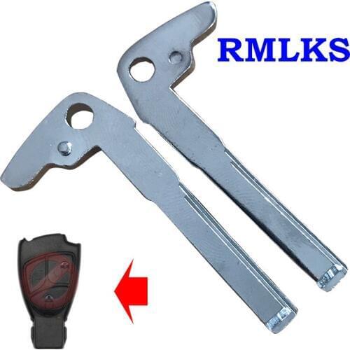 Smart Key Insert Blade for Mercedes Benz E300 C200 C300 S350 S300 S500 Smart Chrome & Black Remote Car Fob Key Blade Replacement