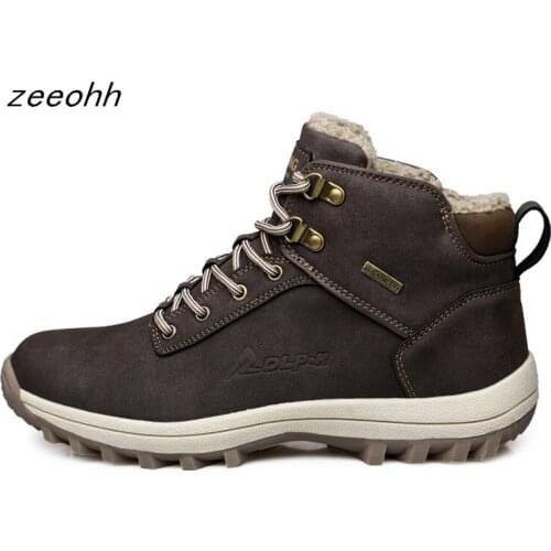Explosion models winter male boot plus velvet warm cotton footwear non-slip hiking boots large size 39-48 men shoes botas