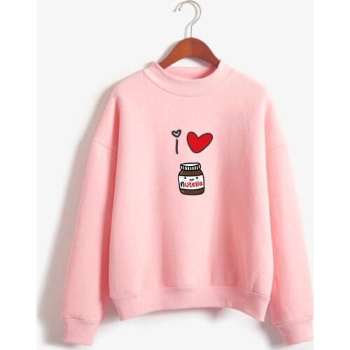 Cartoon nutella sweatshirtwomen hoodies sweatshirts hip hop casual woman pullover tracksuit tops