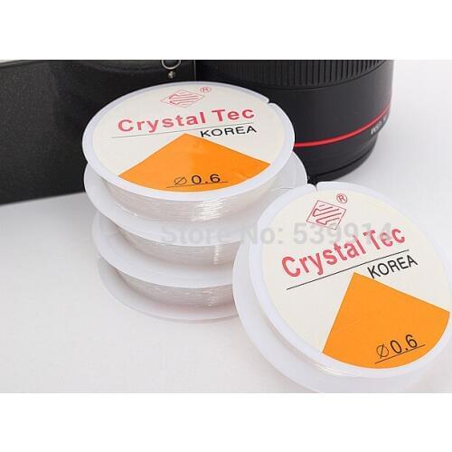 0.6mm Translucent Stretch Elastic Crystal Line Jewelry Making Beading Cord/String/Thread 4Rolls x 10M