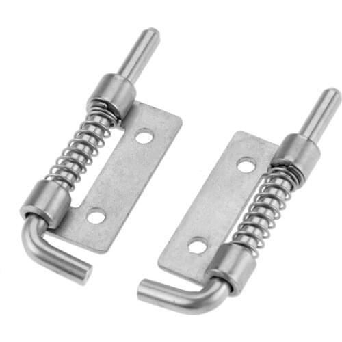 1 Pair Stainless Steel Spring Barrel Bolt Latch Hinge Industrial Cabinet Welding Distribution Cabinet Spring Bolt Hinges 53*18mm