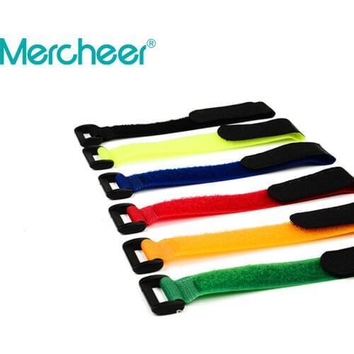 10pcs Self Adhesive Reusable Cable Tie Nylon Fastener Hook and Loop Strap Cord Ties PC TV Organizer 40cm Length 2.5cm Width