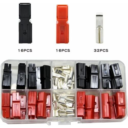 16Pairs/Box 45A Power Connector Plug PP45 Red Black Solar Panel 32pcs Contacts For Solar Caravan Boat