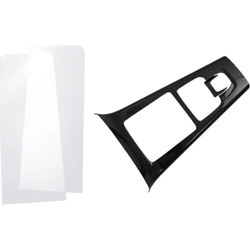 2 Set Car Accessories: 1 Set 9H Tempered Glass Protector & 1 Set Car Central Control Gear Panel Frame Cover Trim
