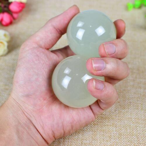 2pcs/lot Natural Jade Stone Massage Hand Ball Rolling Exercise Meditation Stress Relief Fitness Health Healing Reiki Balls