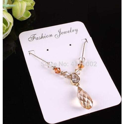 2000pcs 6.8*10cm Kraft Paper Jewelry Cards Necklace Displays Packaging Hanging Paper Holder Price Tag