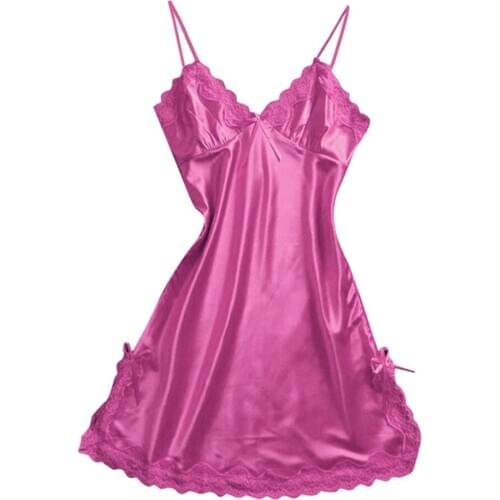 2020 New Style Sexy Womens Lingerie Silk Robe Dress Babydoll Nightdress Nightgown Sleepwear S-XXL