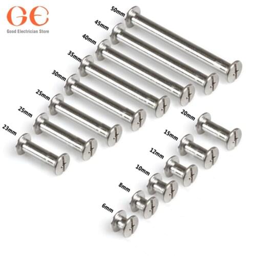 30Pcs M5 6-50mm Steel Flat Round Double Caps Studs Rivets Stud Fastener Set metic nut and bolt assortment outside furniture