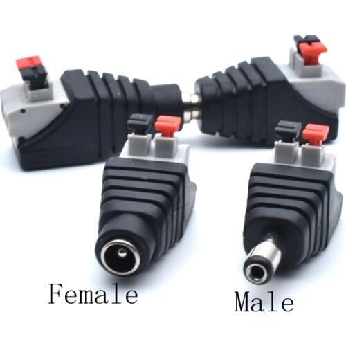5pcs DC Male +5 pcs DC Female connector 2.1*5.5mm DC Power Jack Adapter Plug Connector for 3528/5050/5730 single color led strip