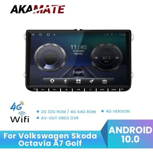 Android 10.0 Car Radio Multimedia Video Player 4 64G Navigation Fm Radio Android Car Player Internet Radio Wifi For VW Skoda