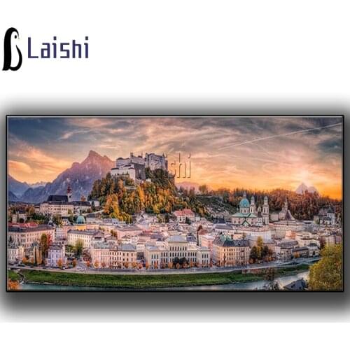 Large size Salzburg In Fall Colors city scenery Diamond Painting Rhinestone Mosaic 5D Diy Diamond Embroidery Cross Stitch Kits