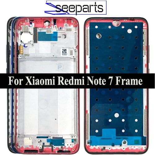 Black/Blue/Red For Xiaomi Redmi Note 7 Housing Middle Frame Bezel Middle Replacement Parts For Redmi Note 7 Pro Middle Frame