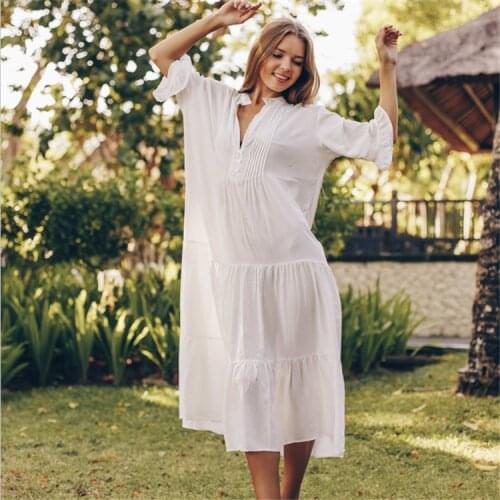 Cotton Beach Cover up Kaftans Sarong Bathing Suit Cover ups Beach Pareos Swimsuit Cover up Womens Swim Wear Beach Tunic