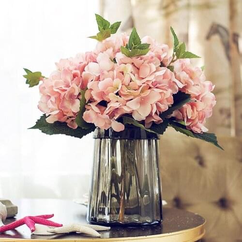 5Pcs Artificial Hydrangea Branch Silk Flower Bouquet for Home Decoration Wedding Party Fake Flower Bouquet