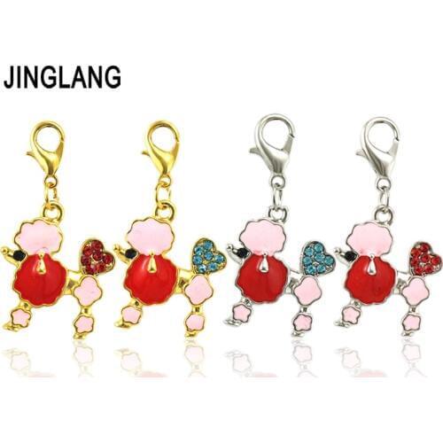 JINGLANG 50 Pieces Dog Charm DIY metal charms for jewelry Wholesale