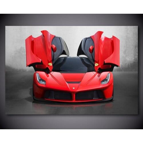 Supercar Ferraris Laferrari Roadster Red Car Canvas Painting Posters and Prints Vehicle Wall Silk Art for Room Home Decor