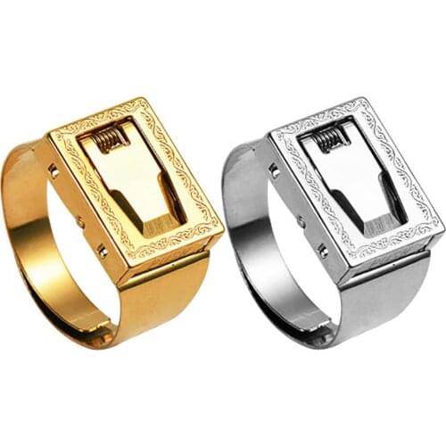 Unisex Self-help Cutting Ring Stainless Steel Self-defense Ring Invisible Protective Folding Ring Knife Outdoor EDC Equipment