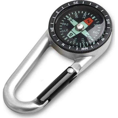 3pcs Outdoor Mountaineering Metal Clasp Compass, Multifunctional Quick Hanging, Outdoor Camping, Crossing Emergency Compass