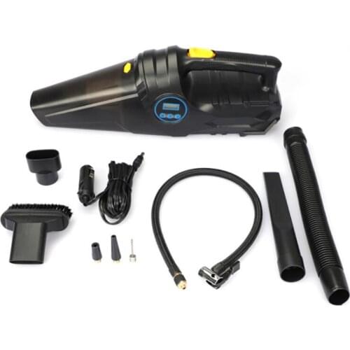 4 in 1 Air Compressor, Car Vacuum Cleaner, 120W 6000PA Digital Tire Inflator Pump Handheld Car Vacuum Auto Shut Off