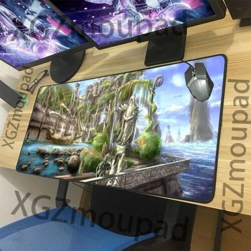 XGZ Large Gaming Mouse Pad Black Lock Edge Harbor Sailing Landscape HD Computer Custom Table Mat Rubber Non-slip 900x400/600x300