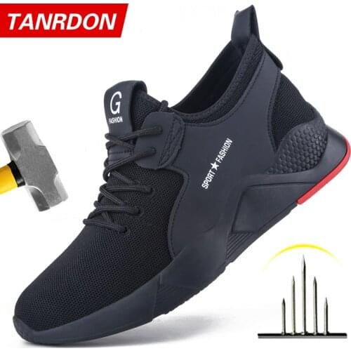 Indestructible Man Safety Shoes Light Non-Slip Work Sneakers Breathable Shoes Men Steel Toe Puncture Proof Air Mesh Safety Boots