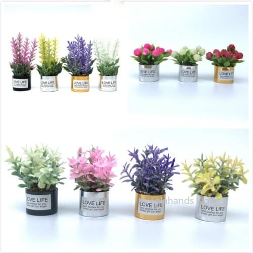 Dollhouse Miniature Metal Wind Pot Model Mini Floret OB11 Scene Dollhouse Living Room Furniture Decoration