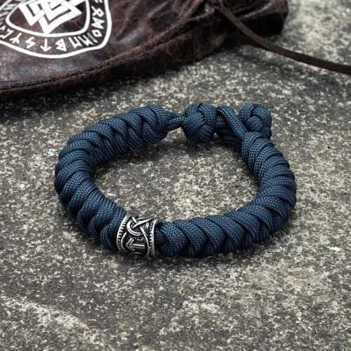 MKENDN Men Viking Runes Survival Bracelet Outdoor Camping Rescue Emergency Rope Bracelet For Women Adjustable Beads Jewelry