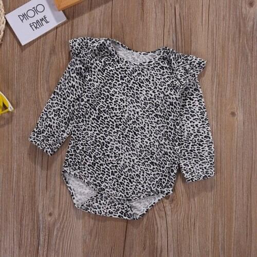 Fashion Baby Boys Girls Romper Cotton Long Sleeve Leopard print Jumpsuit Infant Clothing Spring Newborn Baby Clothes