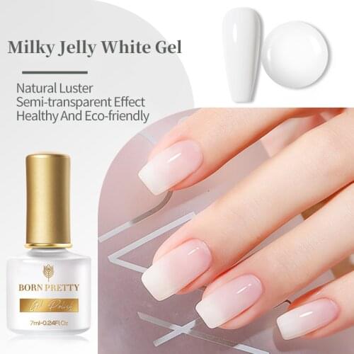 BORN PRETTY Opal Jelly Gel Polish Reflective Top Transparent Gel Nails Semi-transparent Varnish UV Soak Off Nail Art Gel Polish