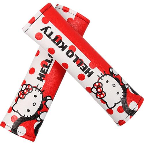 Hello Kitty Car Seat Belt Cover Lengthen Cartoon Cute Car Shoulder Cover Lady Pair Breathable Four Seasons Universal