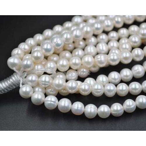 Wholesale 5 strands 7.5-8mm natural color cultured freshwater pearl lots