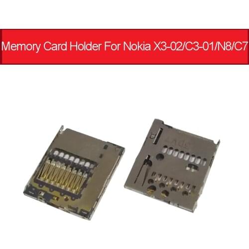 Genuine Memory Card Holder For Nokia X3-02 C3-01 N8 C7 TF Memory Reader Socket Adapter Replacement Repair Parts