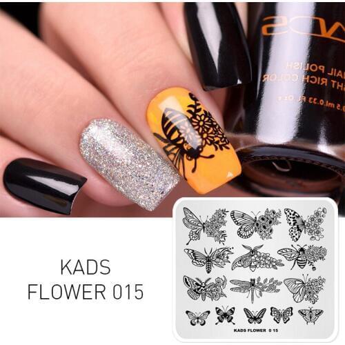 KADS Nail Stamping Plates 15 Design Choices Flower 005 Lace Image Nail Art Decorations Stamp DIY Image Polish Stamper