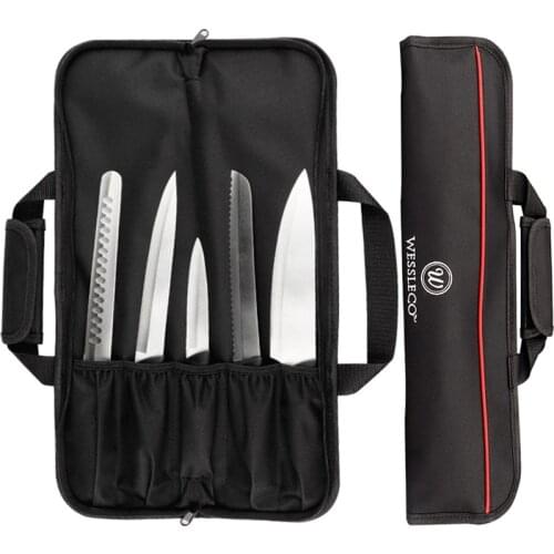 Portable Kitchen Cooking Chef Knife Bag Durable Storage Roll Bag Oxford Travel Picnic 5 Pockets Knives Carry Case Package Tools