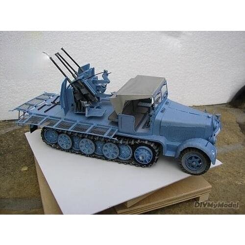 German sd.kfz.7120 mm self propelled antiaircraft gun DIY Handcraft Paper Model KIT Handmade Toy Puzzles Gift Movie props