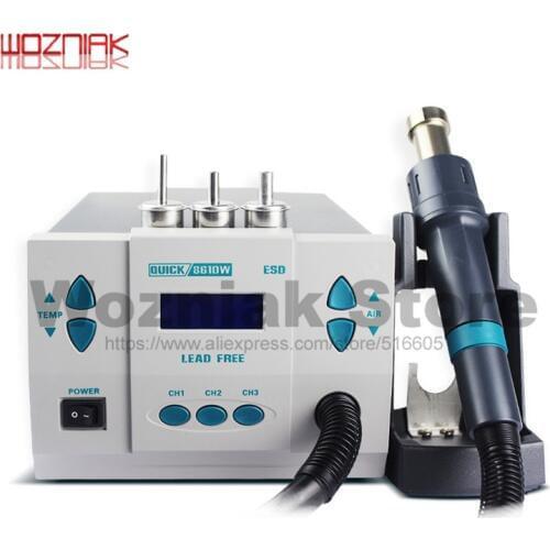 Quick 861DW lead-free hot air gun soldering station Intelligent digital display 1000W rework station For PCB chip repair