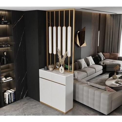 Porch cabinet living room entrance iron partition cabinet Nordic screen cabinet shoe cabinet