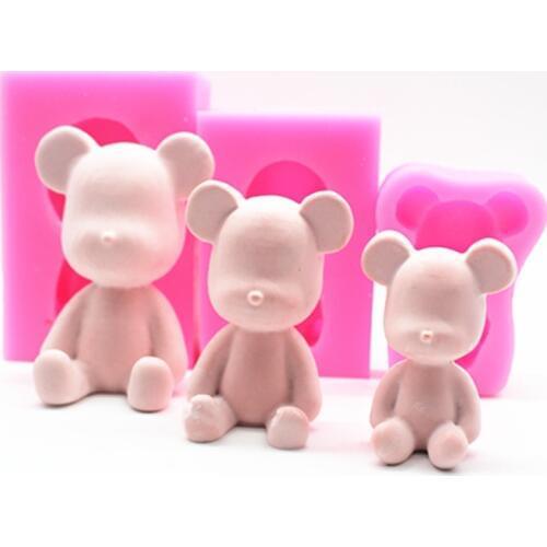 DIY Cake Decoration Mould Violent Bear Fragrance Outlet Clip Mold Silicone Chocolate Soap Mold