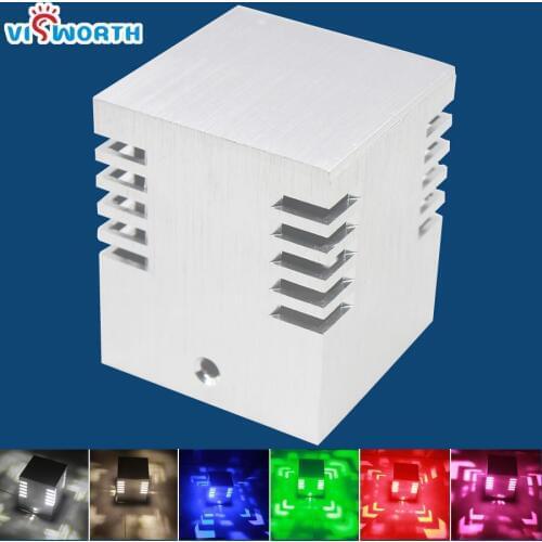 Modern 3w led wall lamps silvery aluminum body white yellow red green blue Purple led light ac 110v 220v 240v led lamp for hotel