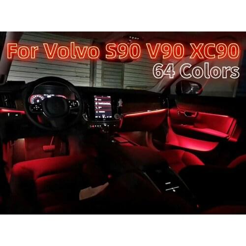 For Volvo S90 V90 XC90 Ambient Light For S90 S60 V90 XC90 Lighted Car Styling 64 Colors LED Ambient Light Lamp