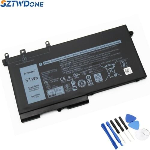 SZTWDONE 93FTF 11.4V 51WH Laptop Battery for DELL Latitude 5280 5290 5480 5490 5495 5580 5590 5491 5591 Precision 3520 3530
