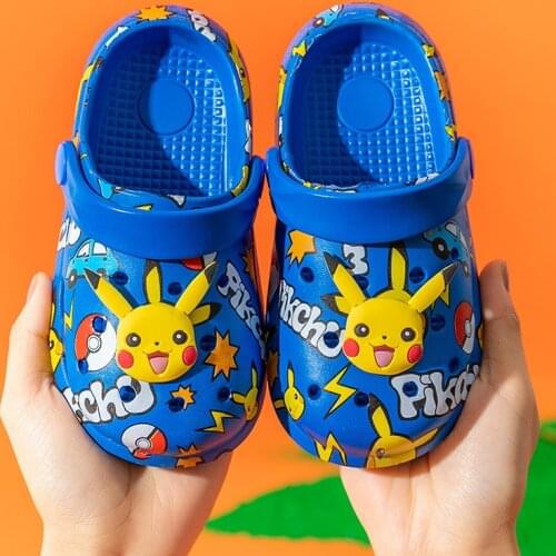 Pokemon Baby Kids Shoes Pokemon Pikachu Cartoon Print Slippers for Summer Children Home Slippers Shoes Anime Toy Gifts