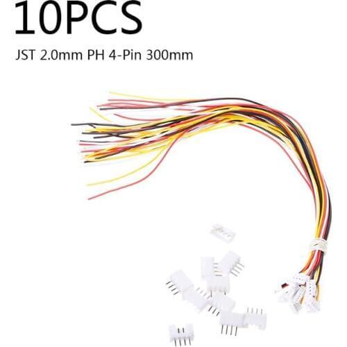10pcs 4-Pin 2.0 PH Male Connector plug with Wire Mini PH Female Connector plug