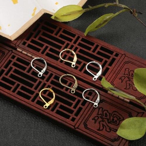 10pcs/lot 10x16mm 6 Colors Brass French Earring Hook Ear Wire Earrings Base Accessories for DIY Jewelry Making Fittings Settings