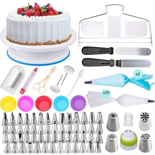106pcs Cake Decorating Tip Sets Cake Tools Pastry Bag Confectionery Accessories Nozzle Stainless Cream Cake Baking Tools