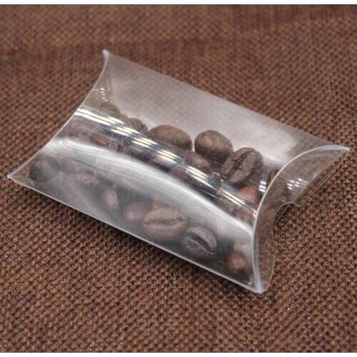 8*5.5*2cm 50pcs Clear PVC Pillow Boxes Wedding Favor/ Baby Shower/Bridal Candy Gift /Souvenir Packing box custom logo available