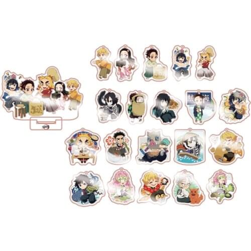 Anime Demon Slayer Kamado Tanjirou Agatsuma Zenitsu Acrylic Figure Stand Display Model Plate Keychain Pendant Decor Cartoon Cute